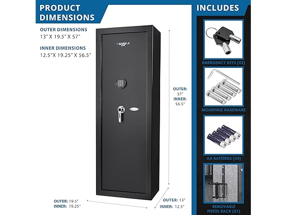 Barska 7.87 Cu Ft DOJ Digital Keypad Rifle Safe