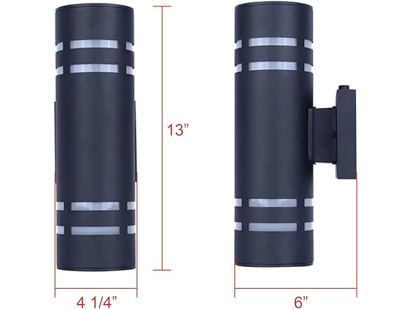 2-Light Outdoor Lantern 13" Black