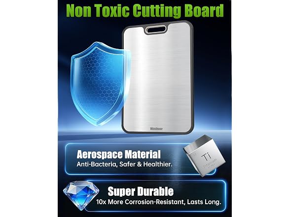 Washour Non Toxic Titanium Cutting Board for Kitchen