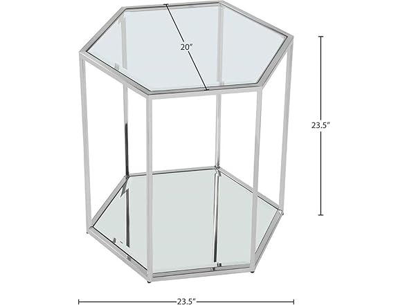 Sei Chrome Glass & Steel End/Side Table