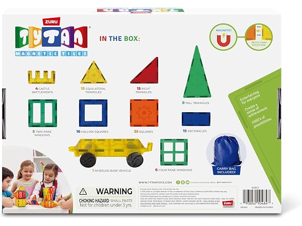 Tytan Magnetic Tiles 120-Piece Building Set by ZURU