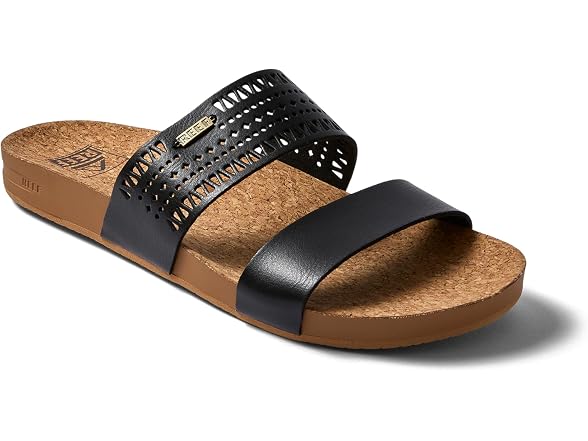 Reef Women Cushion Vista Perf Black-Tan Sandal
