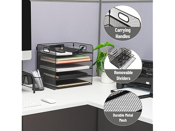 Mind Reader 5 Tier Paper Tray Desktop Organizer