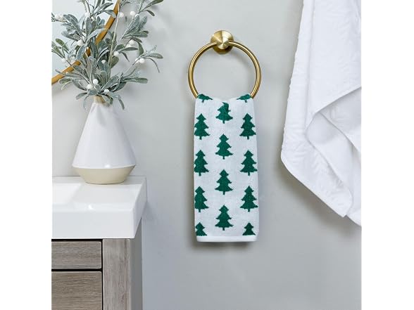 Winter Holiday Trees 100% Cotton Premium 4-Pc Towel Set