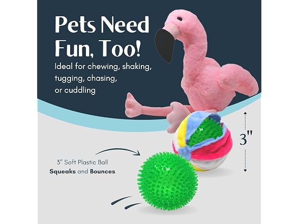Flourish Pets 3 in 1 Multi-Layer Chew Toy Flamingo