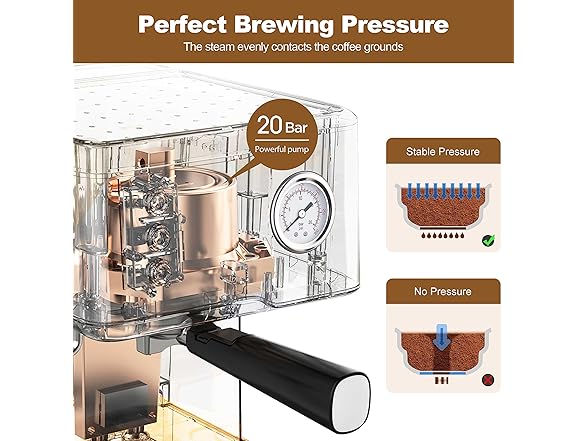 Espresso Machine 20 Bar 1.5L 950W SS