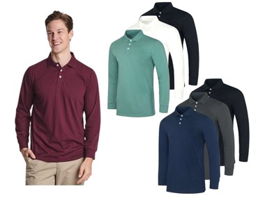 $24.99, Was $79.99, 68% Off! 3PK Men's Cotton Blend L/S Polo Shirts dealfomo
