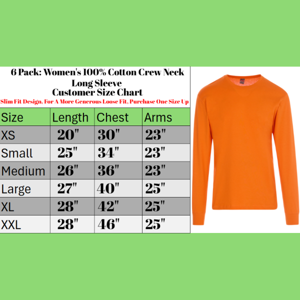6Pk Womens Safety Orange L/S Shirts - Gallery 10