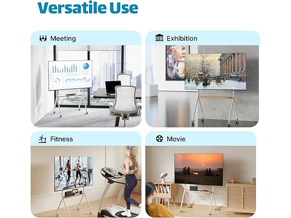 Easel Rolling TV Stand | 49-80"