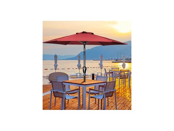 Simple Deluxe 9ft Patio Umbrellas 2-Pack Red