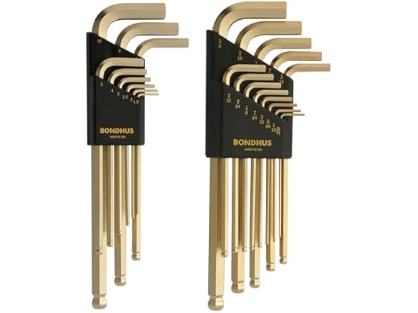 Bondhus 20899 Inch/Metric GoldGuard LWrench 2 Pack
