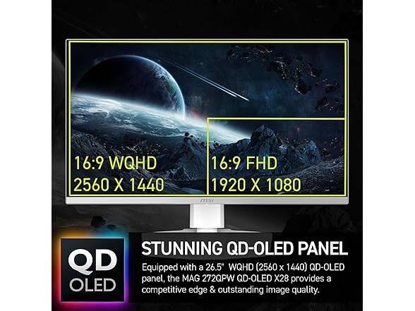 MSI 27" QHD Monitor | MAG 272QPW QD-OLED X28