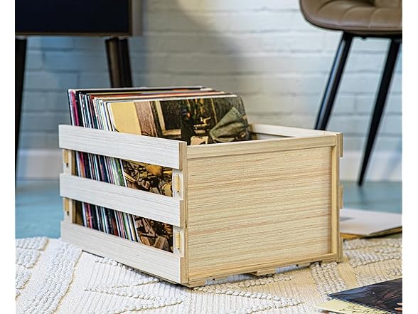 Crosley AC1050A-BB Vinyl Record Storage Wood
