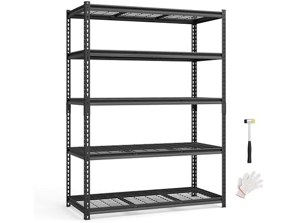 SONGMICS 5-Tier Steel Storage Shelves 2,200 lb Load
