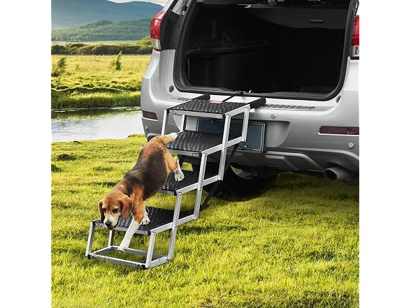 VEVOR Dog Stair for Cars, Wide 4-step