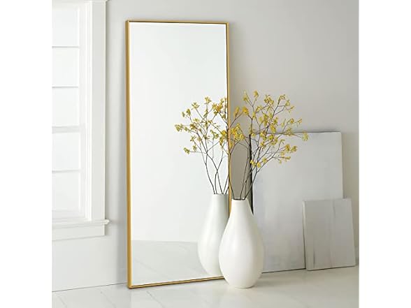 Trvone Full Length Mirror, Gold, 65"x22"