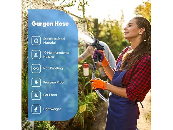 Itsonestep Stainless Steel Garden Hose - 50ft