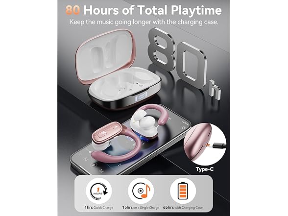 LEEMC Wireless Pink Earbuds