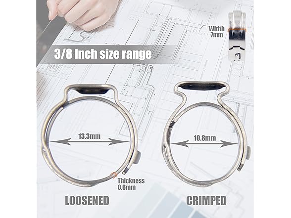 3/8" PEX Cinch Clamp Rings 100 Pack