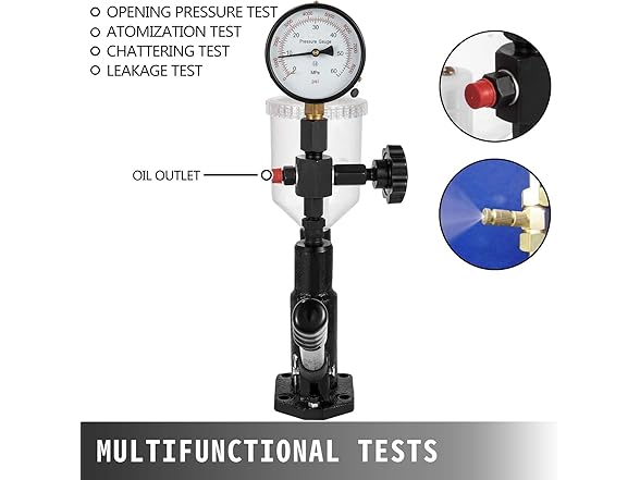 SKYSHALO Diesel Injector Tester with Dual Scale Gauge