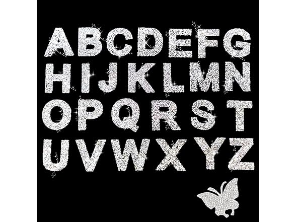 Iron on Letters with Butterfly Patch