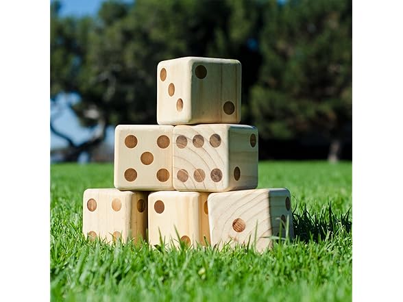 GoSports Giant Wood Playing Dice Set 3.5"