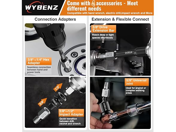 WYBENZ 17Pcs Screw Extractor Set