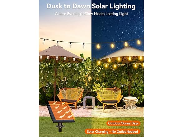 Brightever 50FT Solar String Lights - Gallery 6