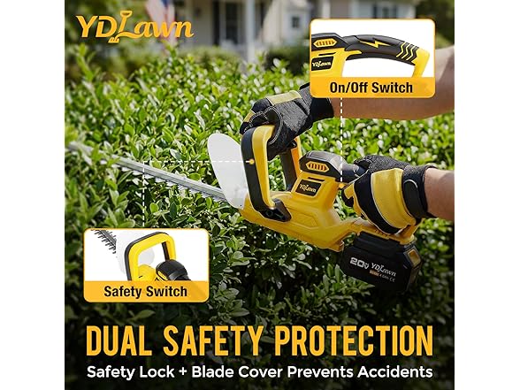 YDLawn 20V Hedge Trimmer Cordless | 22in