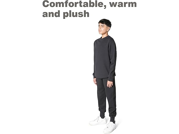 EVERYDAY KIDS Boys-Fleece Black Crew