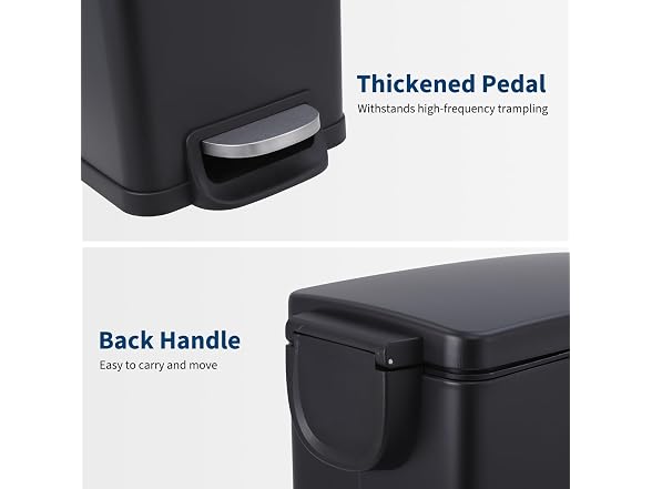 12 Gal & 2.6 Gall Step-on Stainless Steel Trash Can 