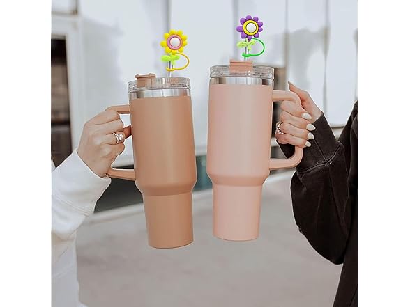 KWOYOS Silicone Flower Straw Cover
