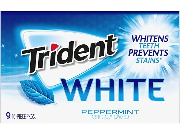 9PK Trident White Peppermint Sugar-Free Gum