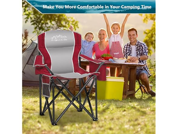 SAILARY Folding Camping Chair 450LBS Red