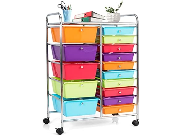 COSTWAY BC891225050046 15 Drawer Rolling Storage Cart