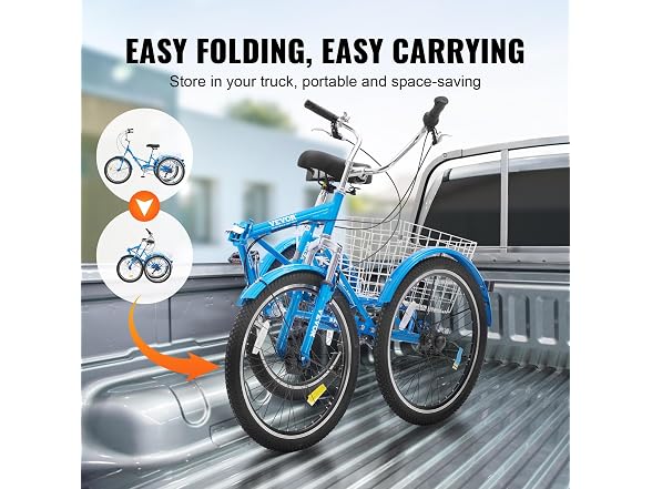 Adult Tricycles Bike, 24 Inch Three-Wheeled