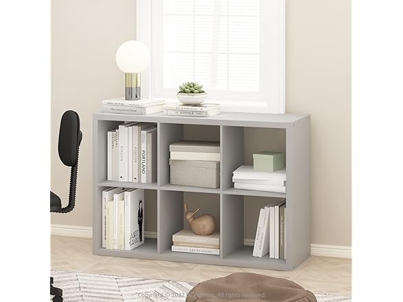 Furinno CUBICLE Book Shelf, 6-Cube Thick Frame