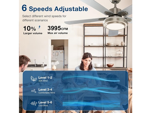 52 LED Ceiling Fan w/ Remote & Light- Choose Color - Gallery 7