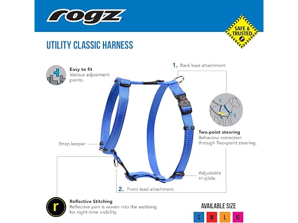Reflective Adjustable Dog H Harness for Larg