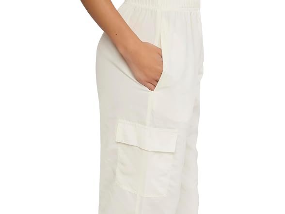 Forever 21 (S) High-Rise Cargo Vanilla Joggers