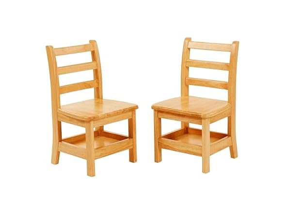ECR4Kids Ladderback Chair w/Storage, 2Pk