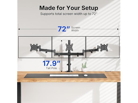 HUANUO Triple Monitor Mount - Gallery 3