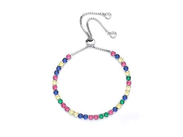 White Gold Adjustable Tennis Bracelet
