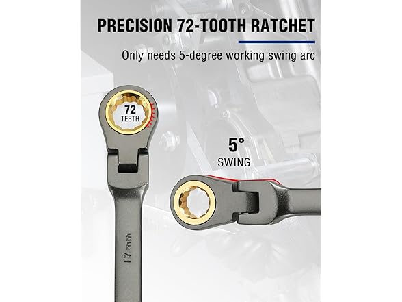 WORKPRO 17 mm Flex-Head Ratcheting Set Green