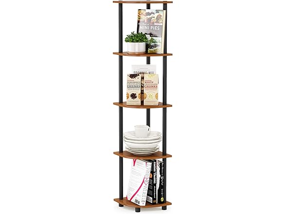 Furinno Furinno TURN-N-TUBE Corner Shelf, 5-Tier