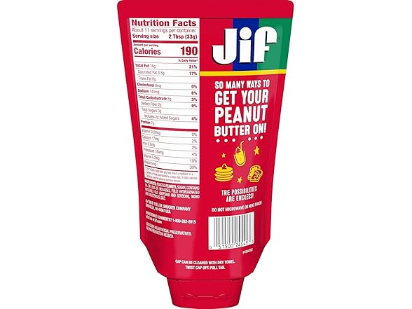 Jif Squeeze Peanut Butter, 13oz