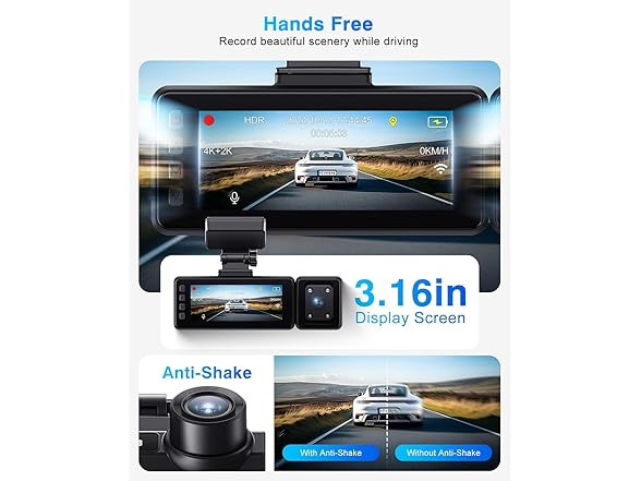 Fiteye 3-Channel 4K Dash Cam