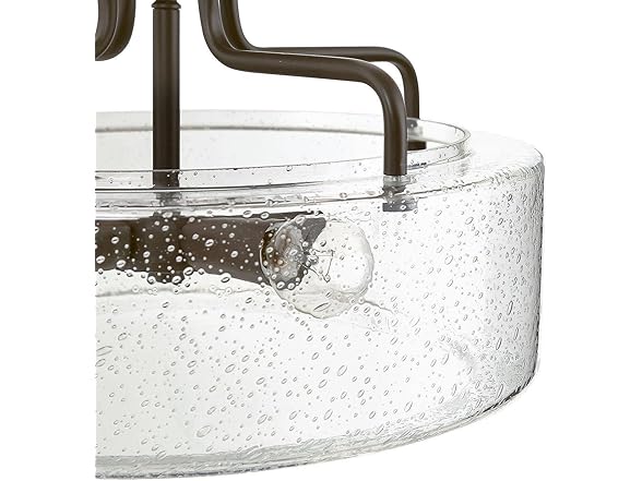 LALUZ Faux Wood Ring Ceiling Light Fixture, 14.5"