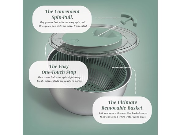 5 Qt. Stainless Steel Salad Spinner