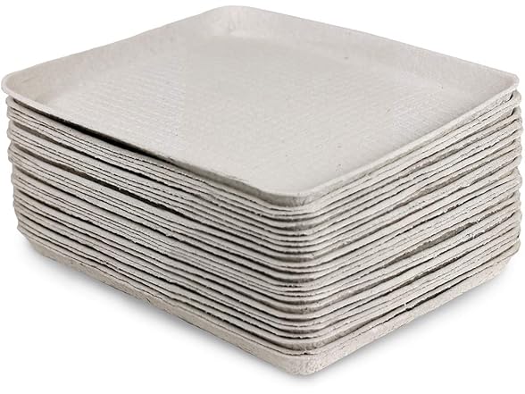 Hygloss Products Rectangle Pulp Trays 25 Pieces